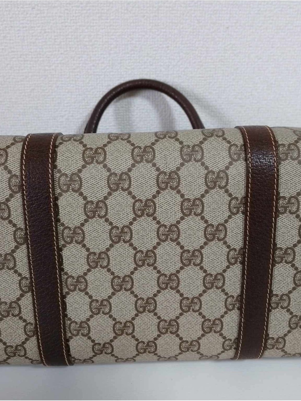 Gucci Brown GG Supreme Canvas Boston Bag with SherryLine - Picture 5 of 12